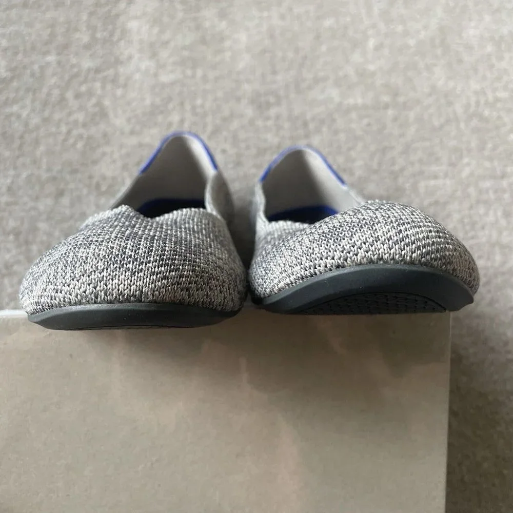 Rothy’s Shoes Womens Size 7.5 The Flat Taupe Heather Grey Casual Knit Flats